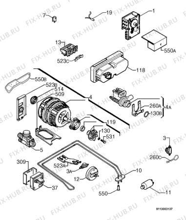 Взрыв-схема посудомоечной машины Privileg 918193_1048 - Схема узла Electrical equipment 268